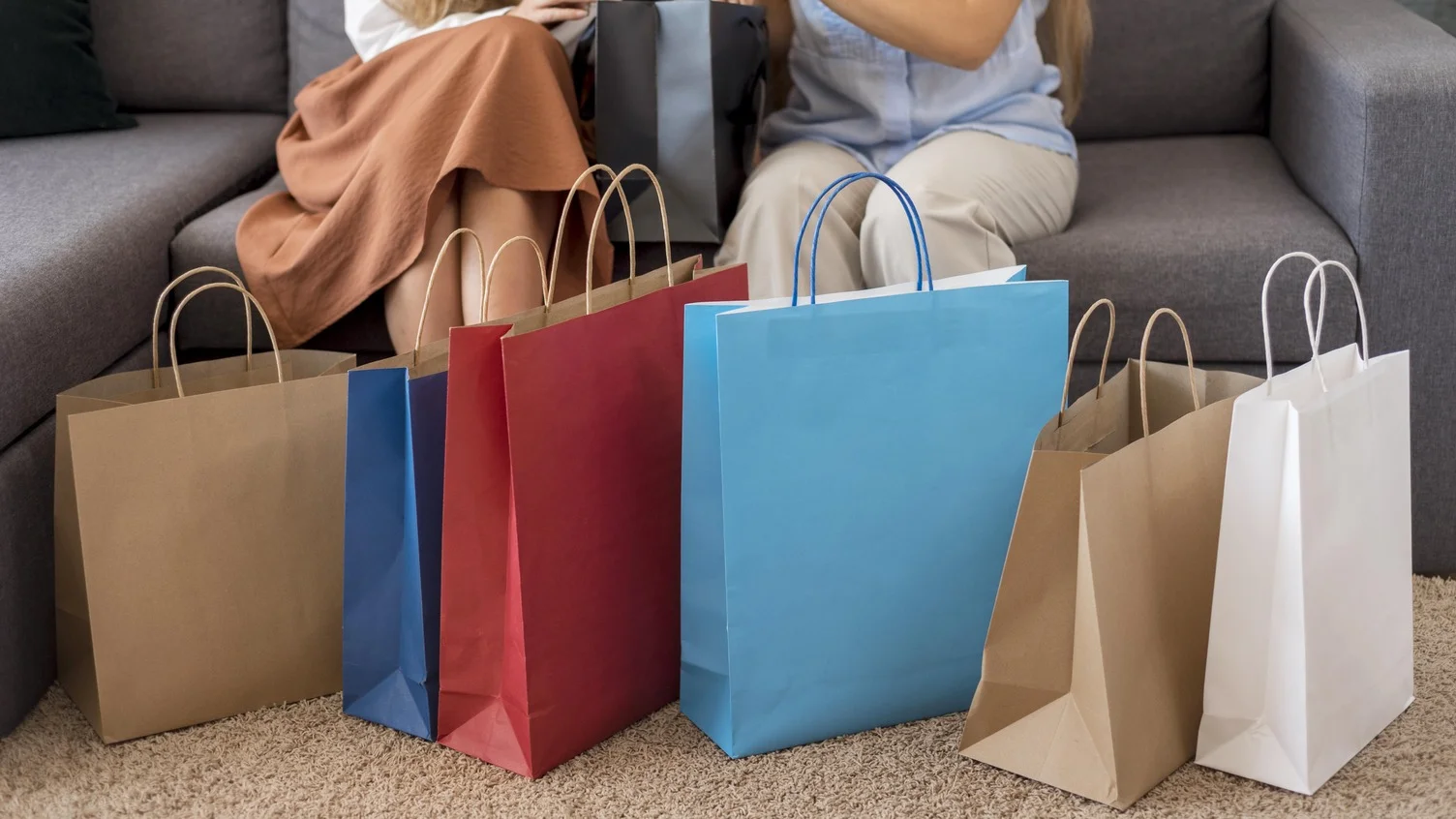 adult women checking shopping together