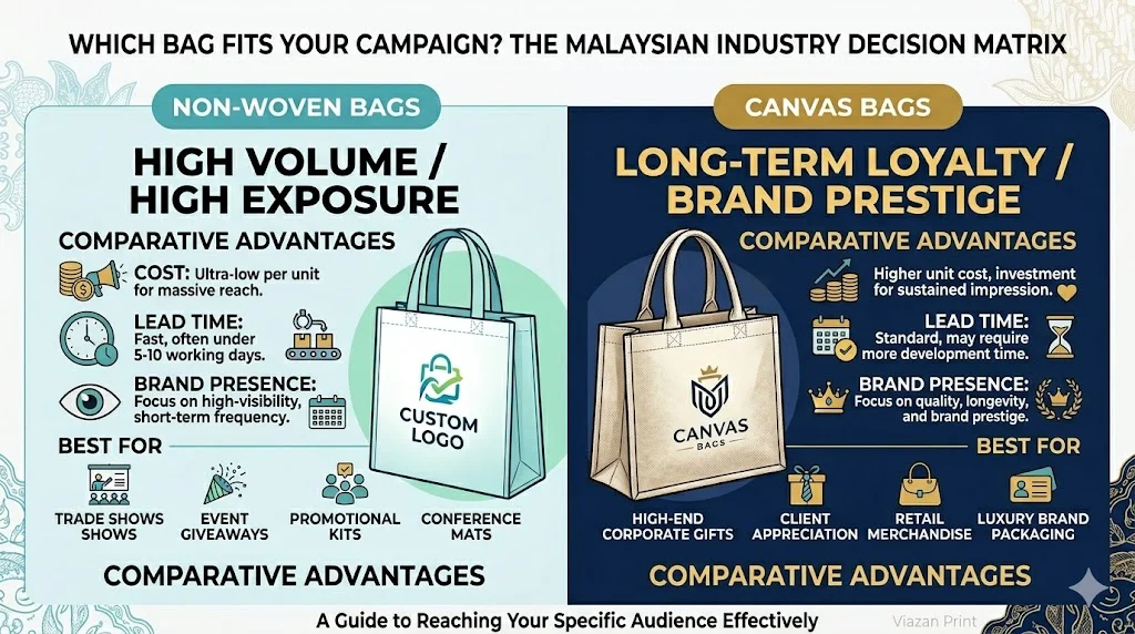 infographic non woven bag vs canvas bag